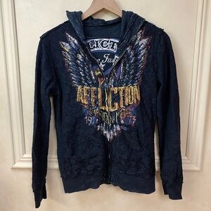 Vintage Y2K Affliction Reversible Invasion Zip Hoodie